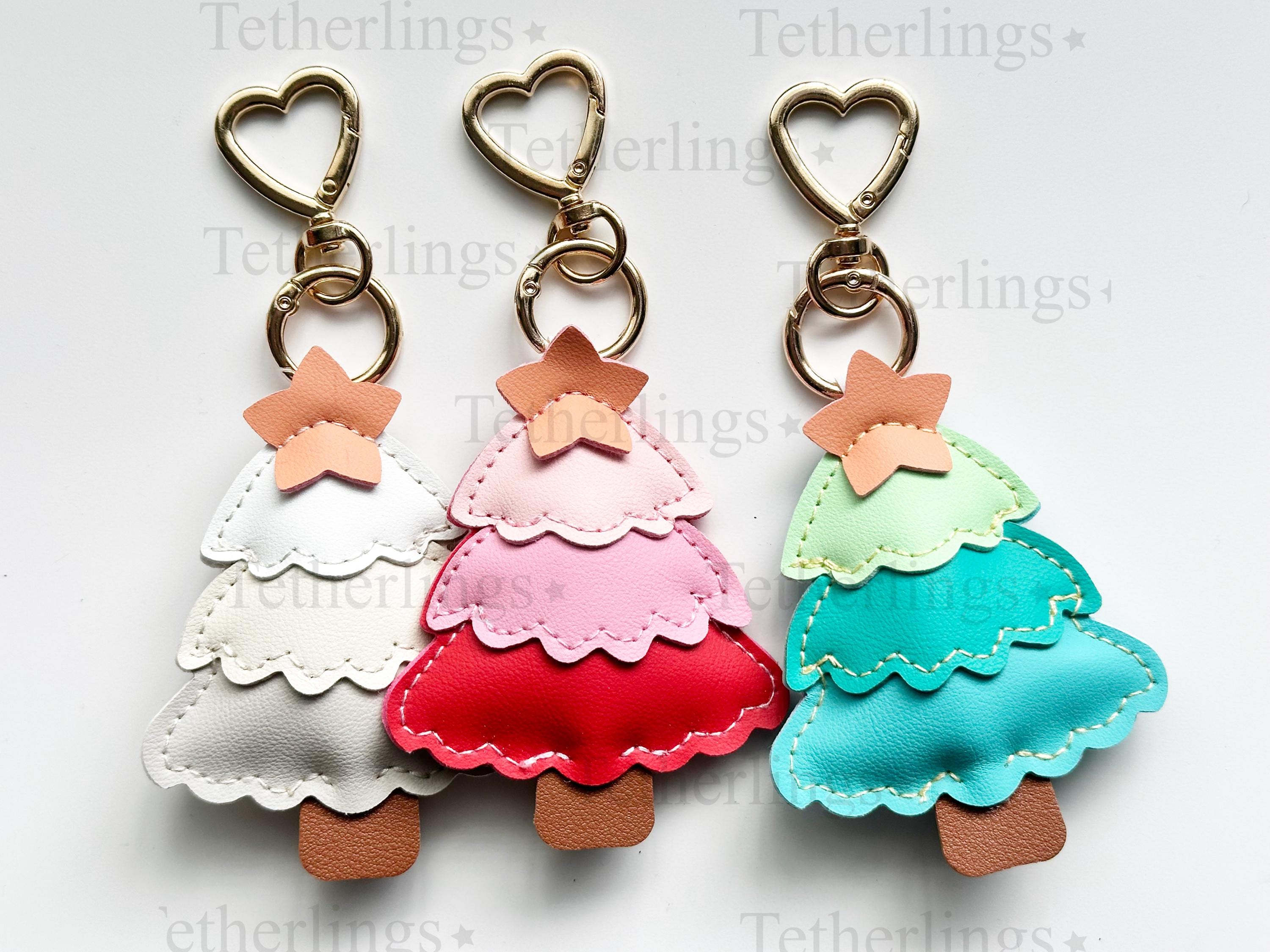 Christmas Tree Handmade Vegan Leather Bag Charm