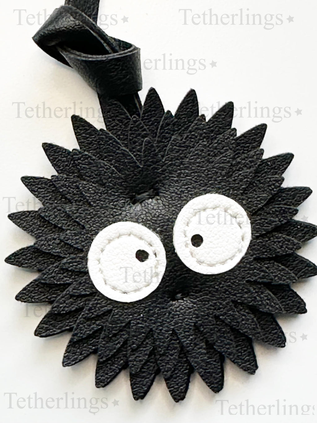 Dust Bunny Soot Sprite Vegan Leather Bag Charm