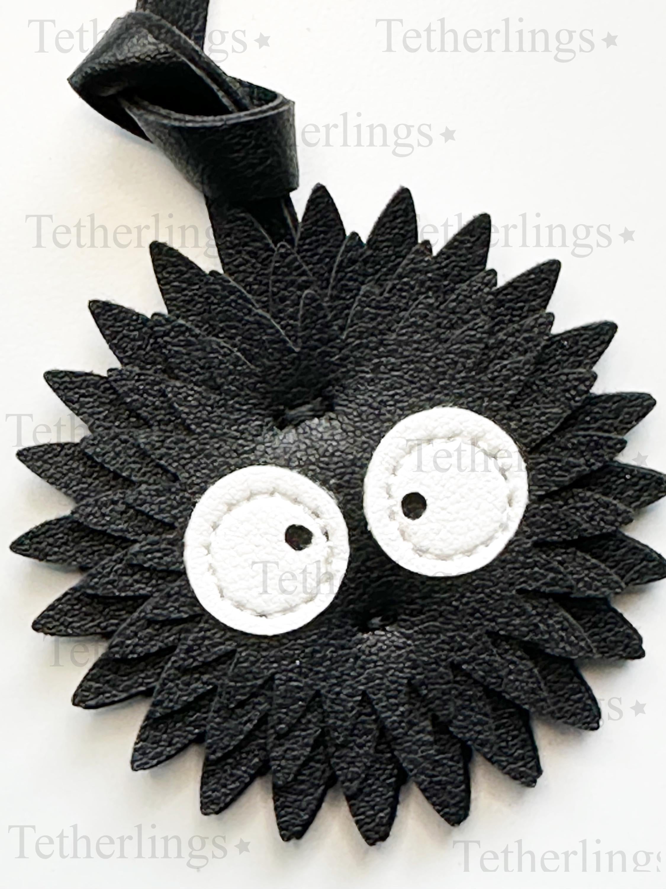 Dust Bunny Soot Sprite Vegan Leather Bag Charm