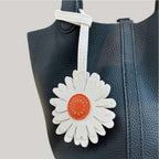 Daisy Flower Handmade Vegan Leather Bag Charm