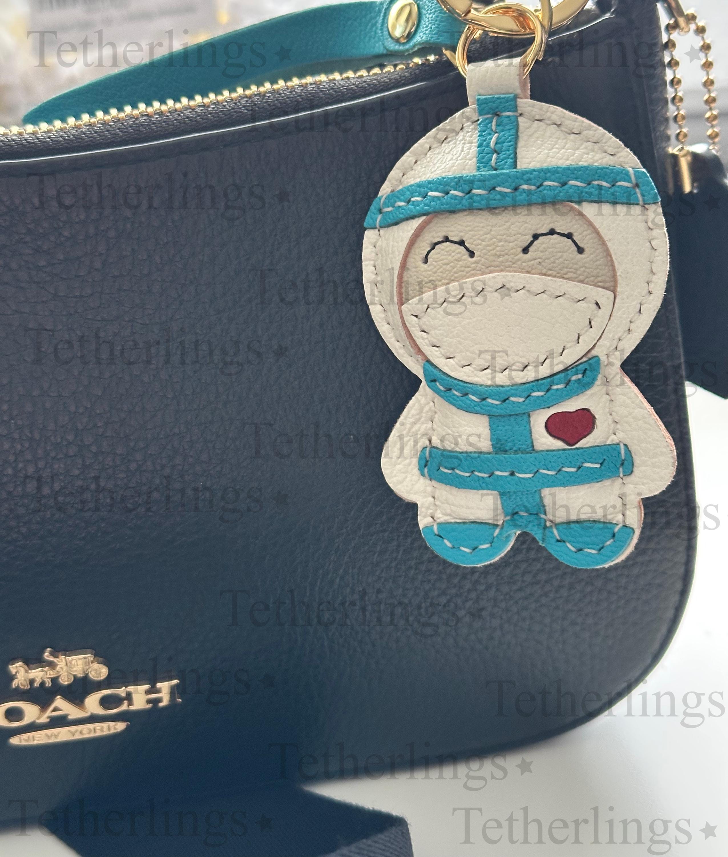 Healthcare Worker Nurse Doctor Handmade Genuine Leather Bag Charm Keychain