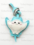 Stingray Ocean Fish Beach Summer Handmade Genuine Leather Bag Charm