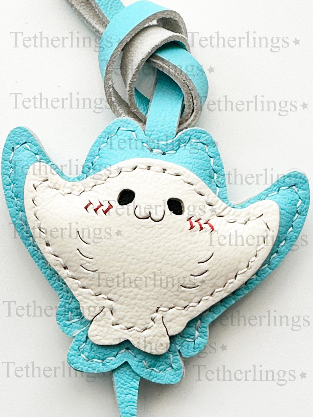Stingray Ocean Fish Beach Summer Handmade Genuine Leather Bag Charm