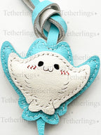 Stingray Ocean Fish Beach Summer Handmade Genuine Leather Bag Charm