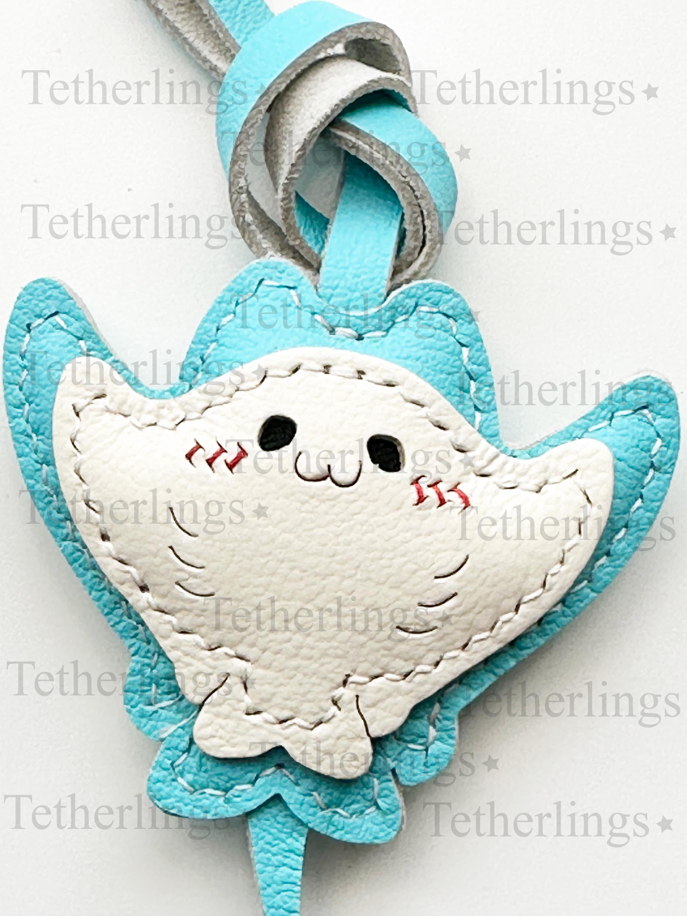 Stingray Ocean Fish Beach Summer Handmade Genuine Leather Bag Charm