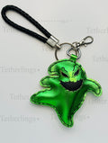 SHIPS QUICK From The US! Exclusive Oogie Boogie Green Halloween Ghoul Vegan Leather, Handmade Bag Charm, Leather Handbag Purse Key Chain