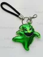 SHIPS QUICK From The US! Exclusive Oogie Boogie Green Halloween Ghoul Vegan Leather, Handmade Bag Charm, Leather Handbag Purse Key Chain