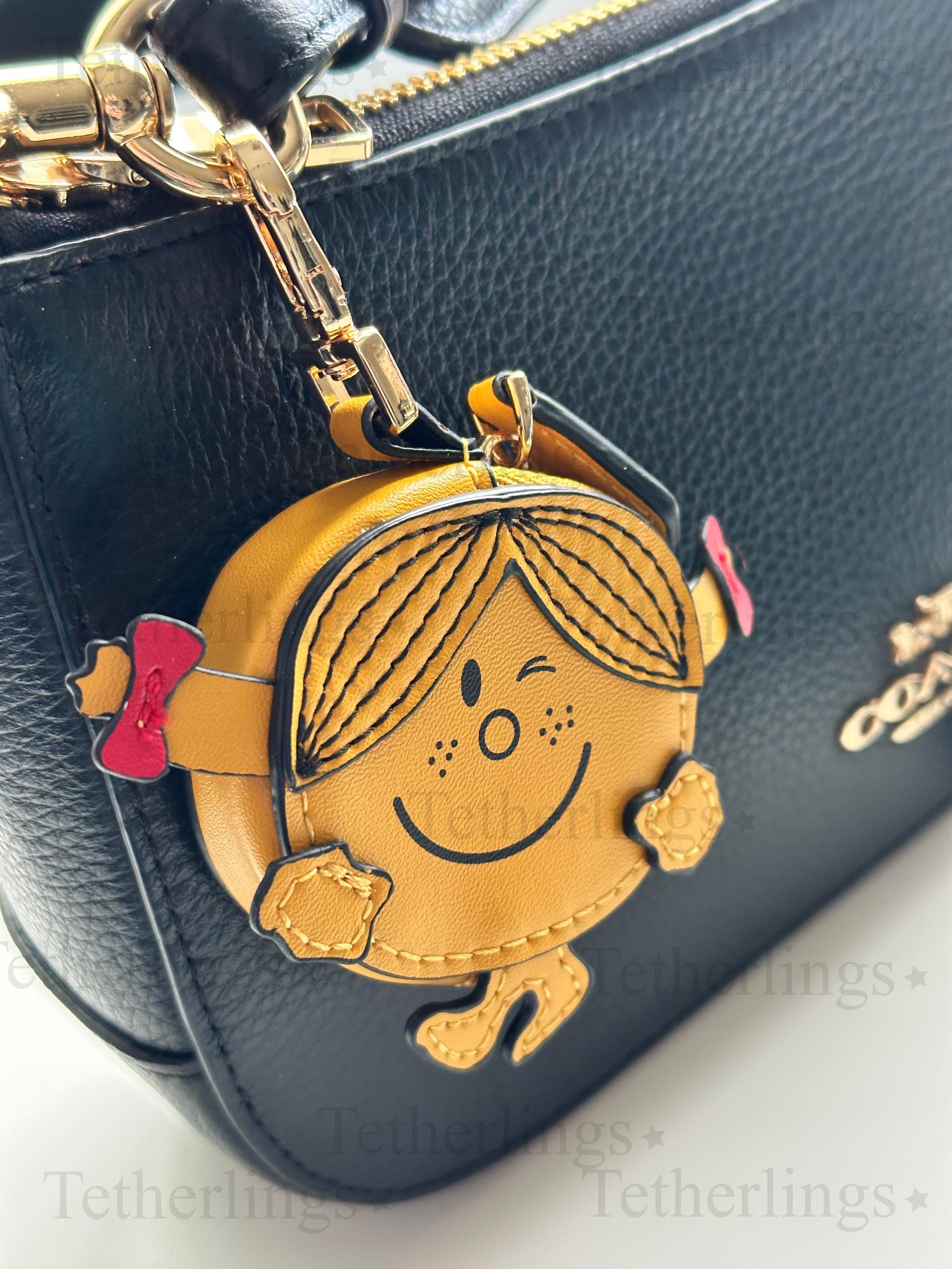 Little Miss Sunshine Girl Leather zipper Bag Charm