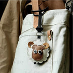 Black Brown Double Sided Sheep Lamb Ram Handmade Genuine Leather Bag Charm