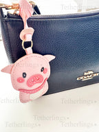 Piggies Piglet Pig Cute Handmade Genuine Leather Charm