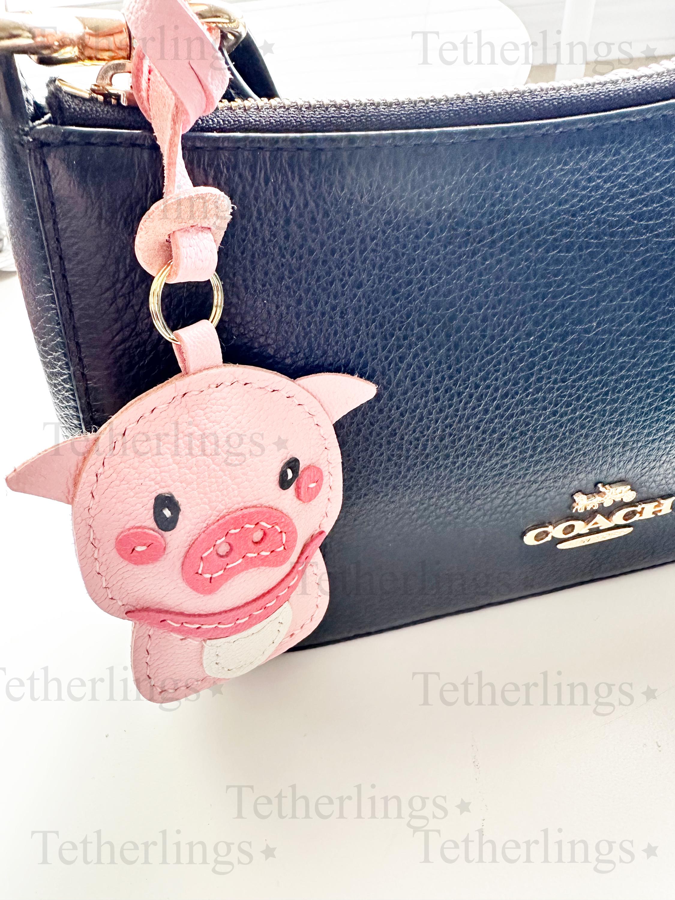 Piggies Piglet Pig Cute Handmade Genuine Leather Charm
