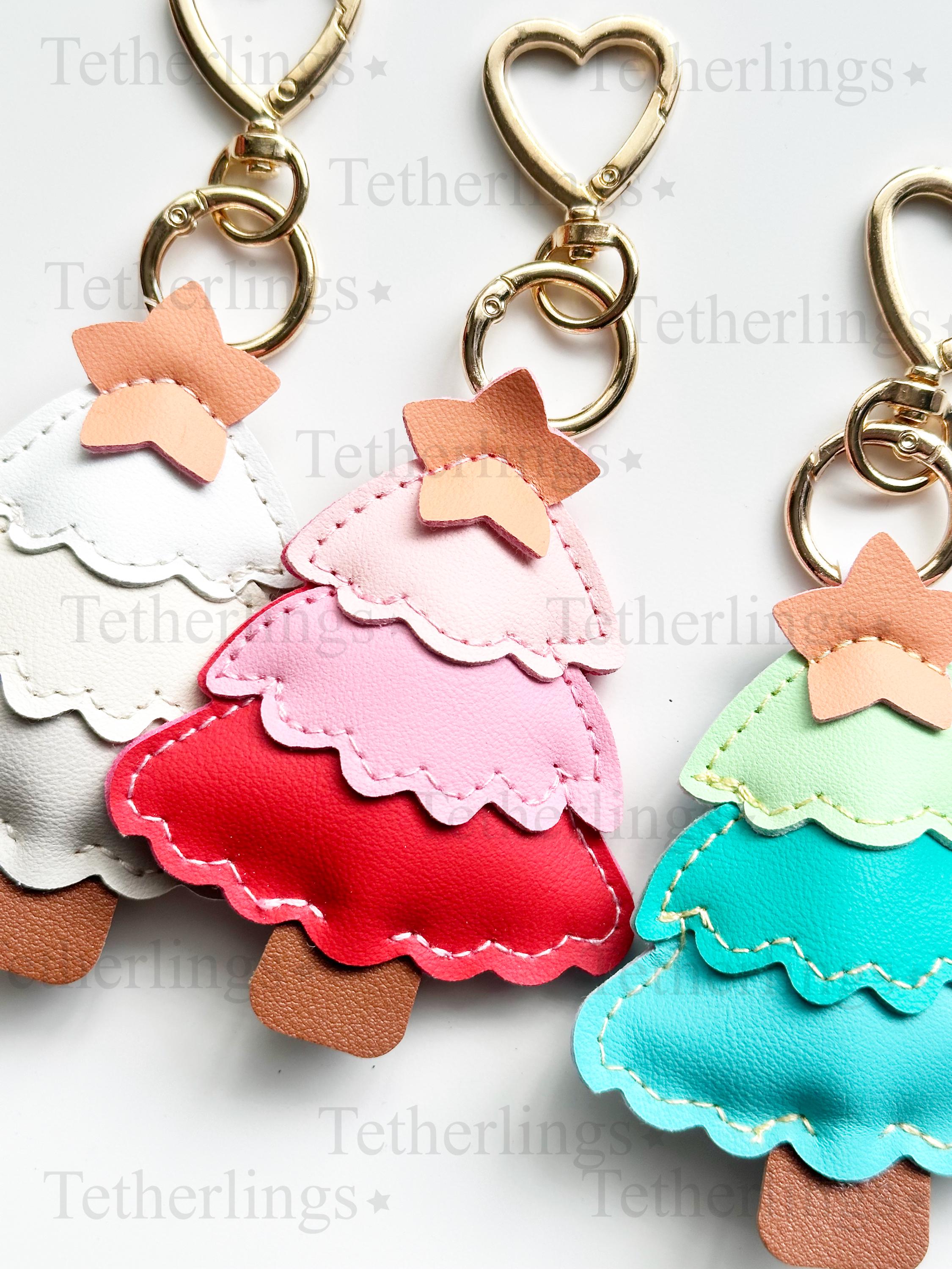 Christmas Tree Handmade Vegan Leather Bag Charm