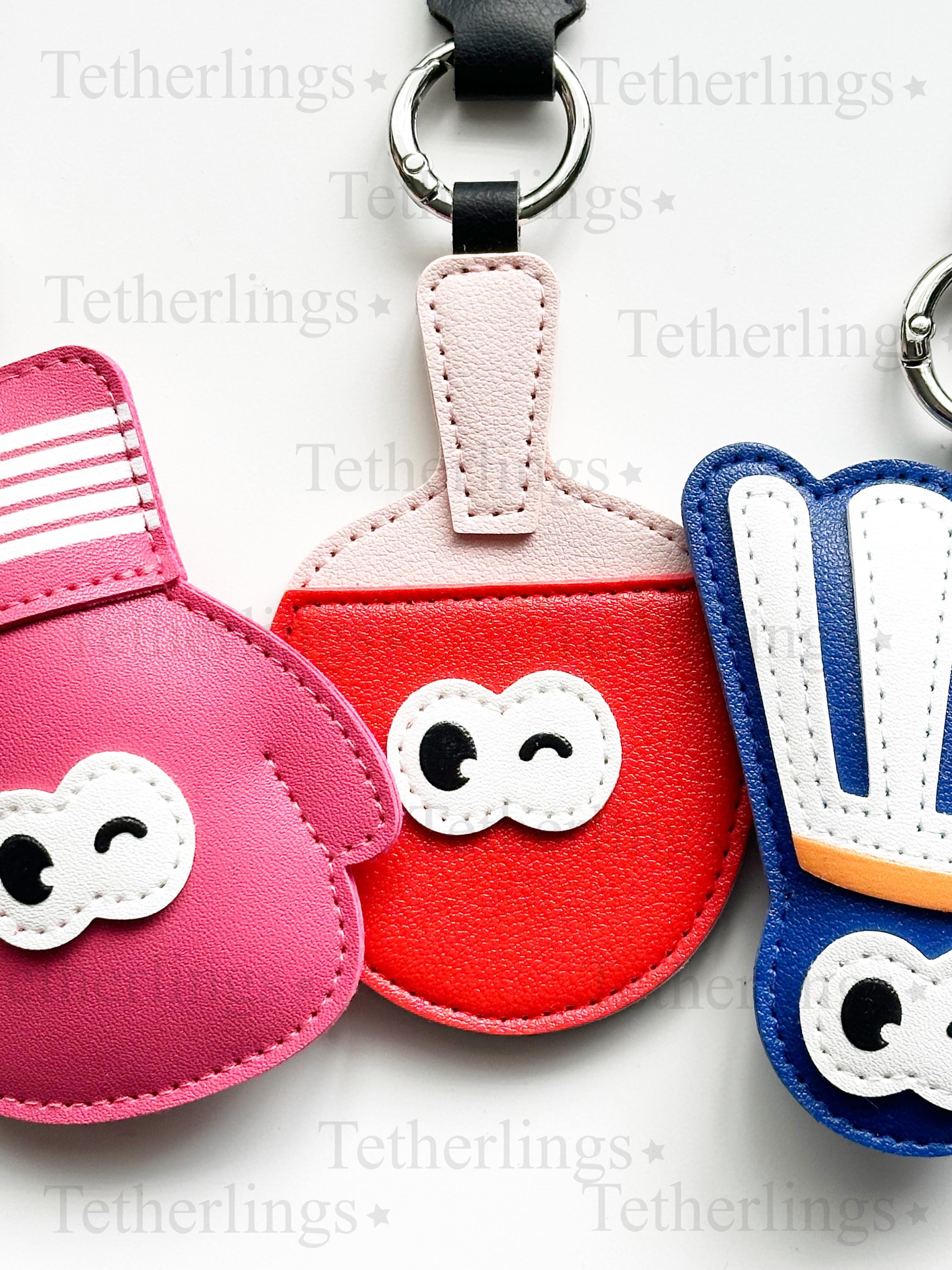 Sports Vegan Leather Bag Charm Ping Pong Boxing Badminton