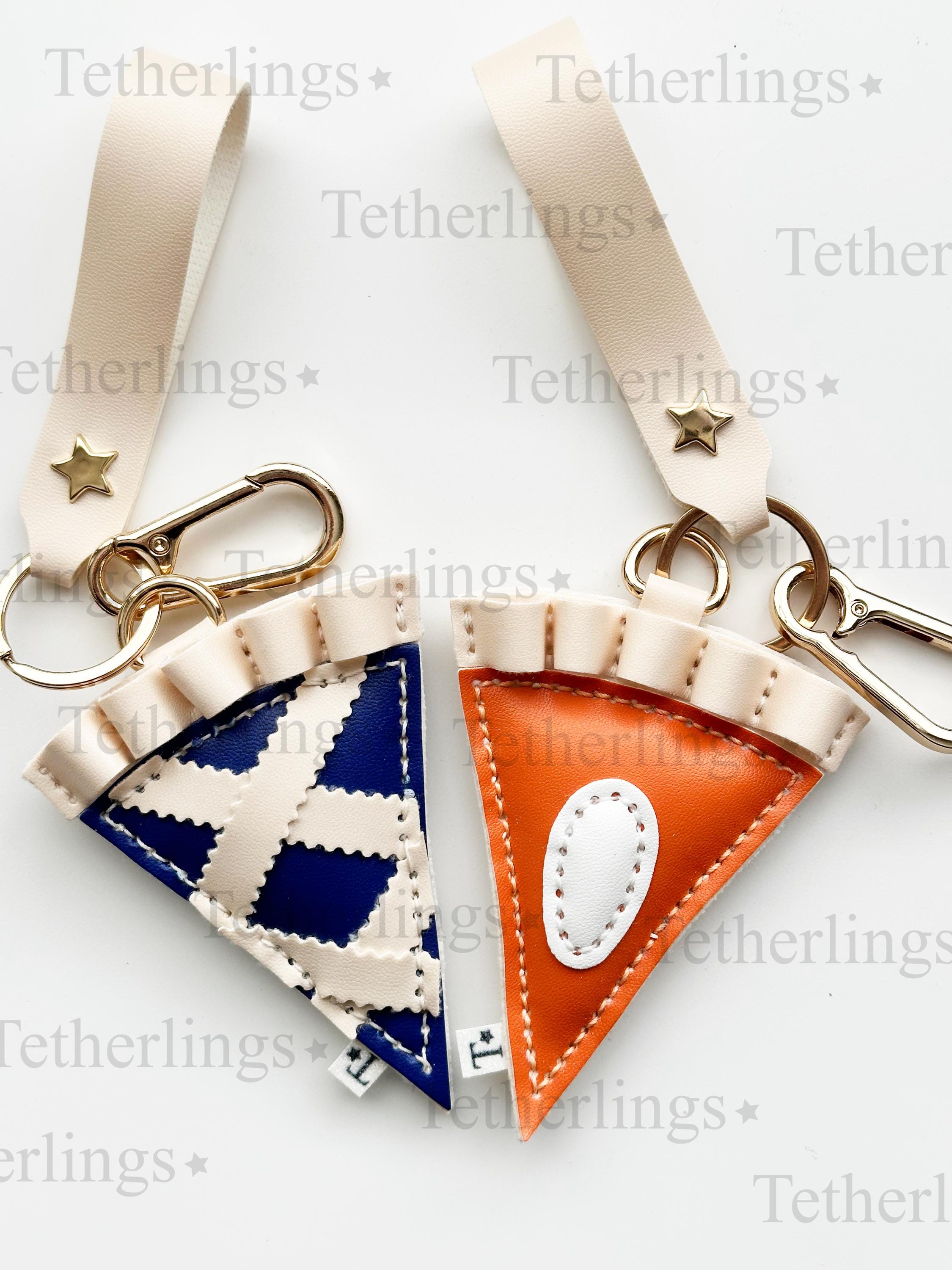 SHIPS QUICK From The US! Pumpkin Pie Blueberry Thanksgiving bag Charm, Handmade Bag Charm, Leather Handbag Purse Key Chain