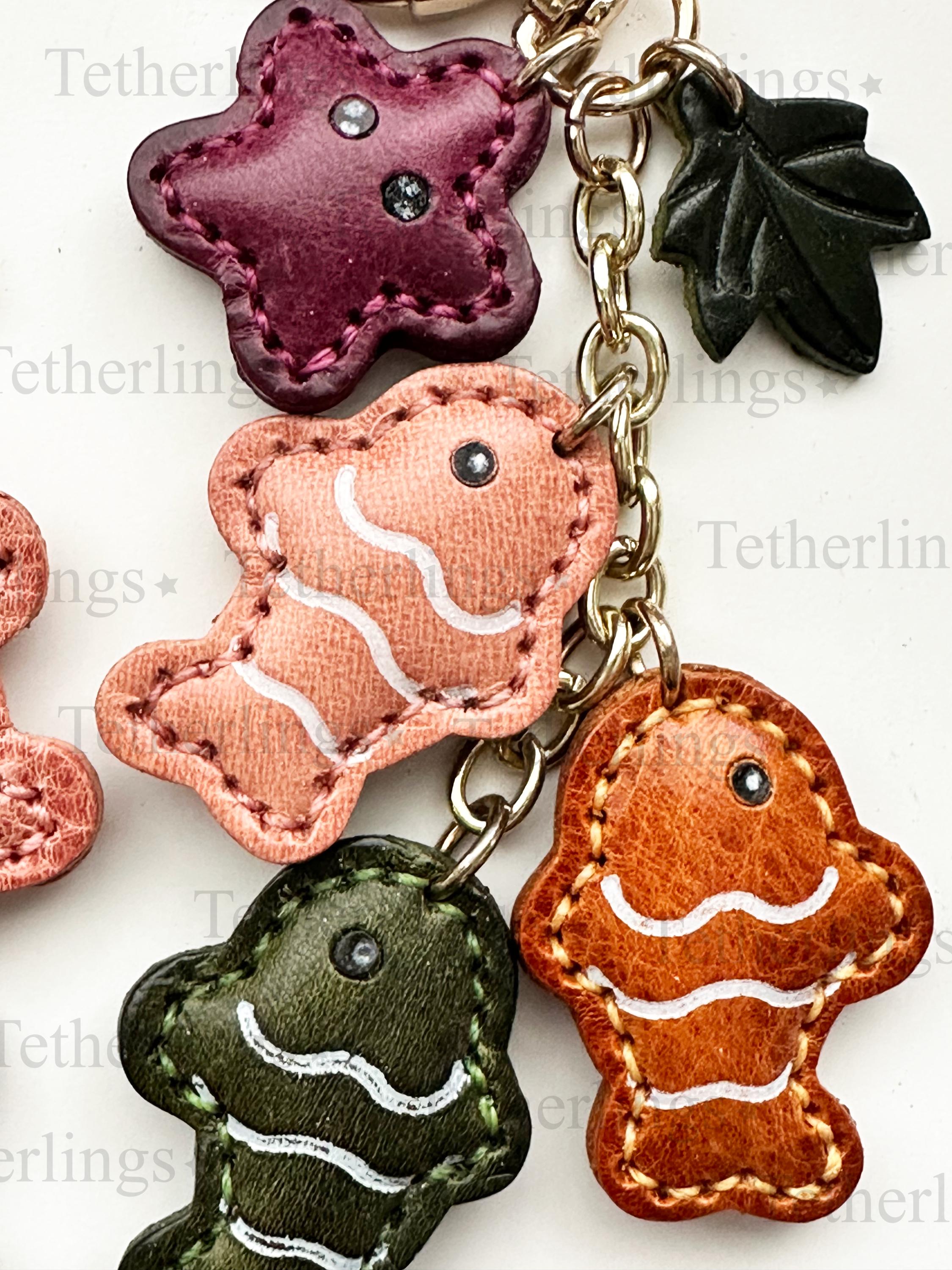Fish Chain Charm Handmade Genuine Leather Bag Charm