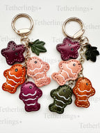 Fish Chain Charm Handmade Genuine Leather Bag Charm