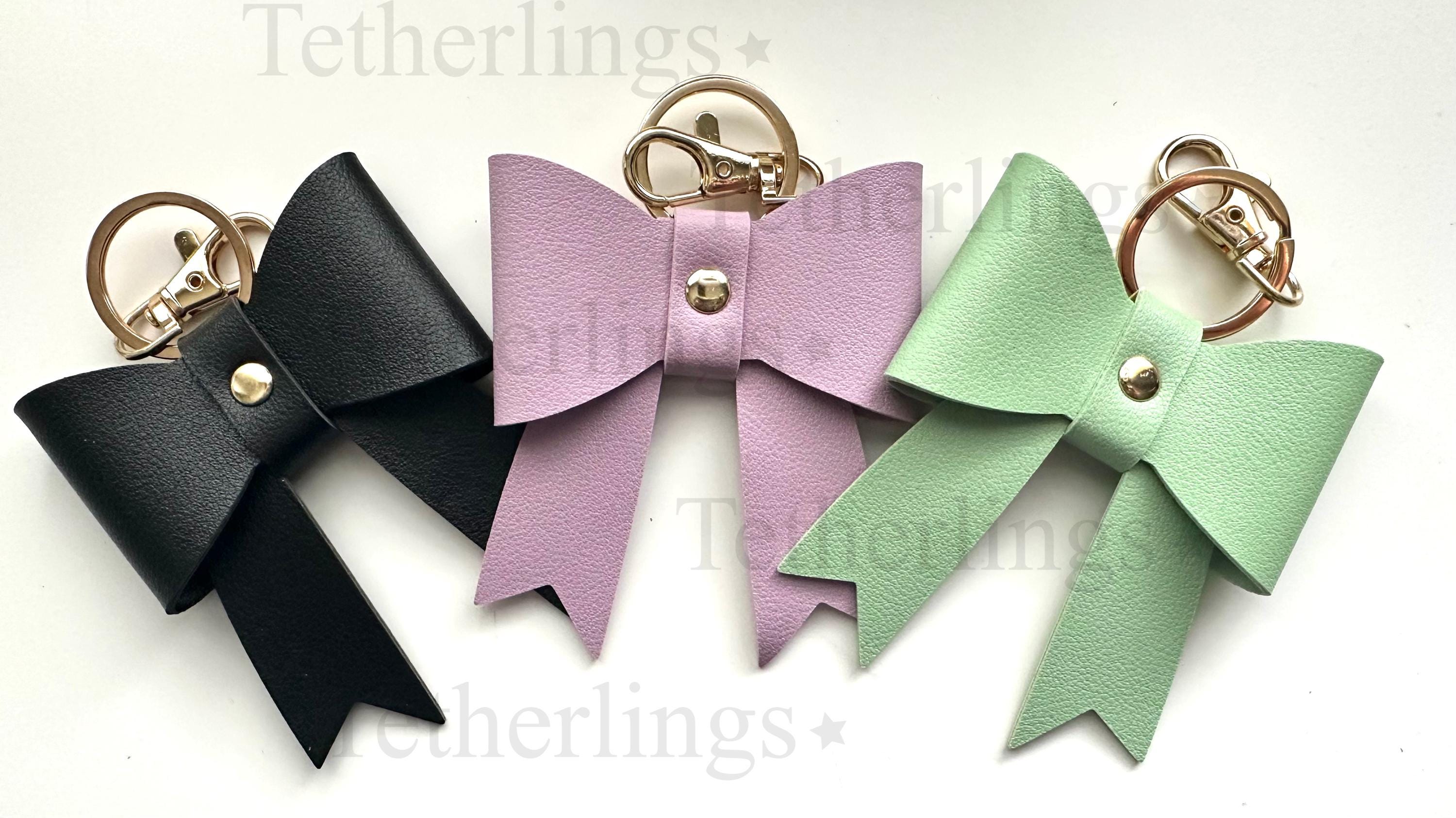 Bow bag Charm Vegan Leather Keychain Clip
