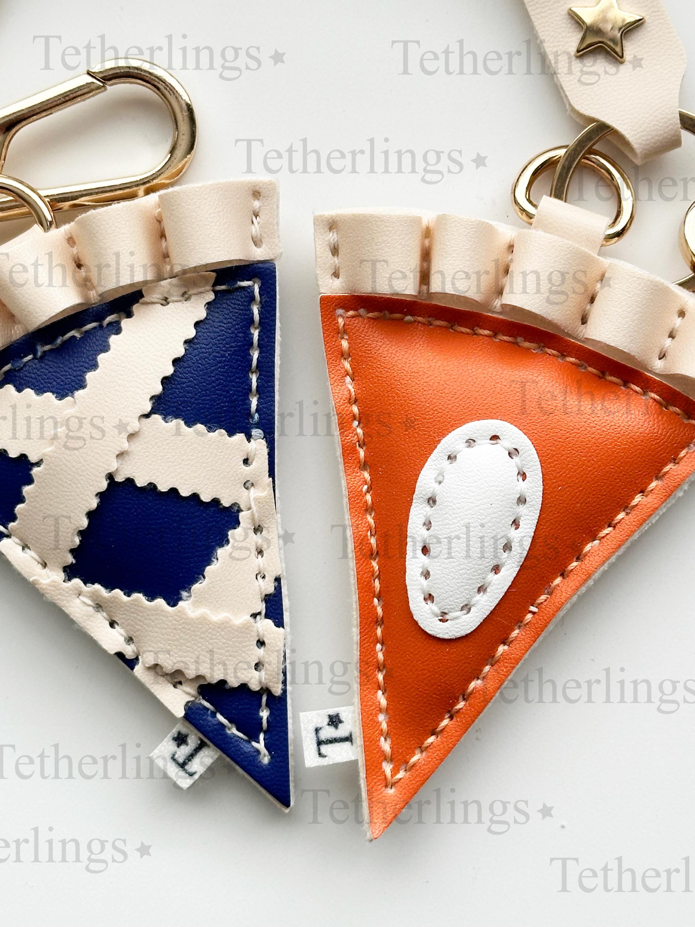 SHIPS QUICK From The US! Pumpkin Pie Blueberry Thanksgiving bag Charm, Handmade Bag Charm, Leather Handbag Purse Key Chain