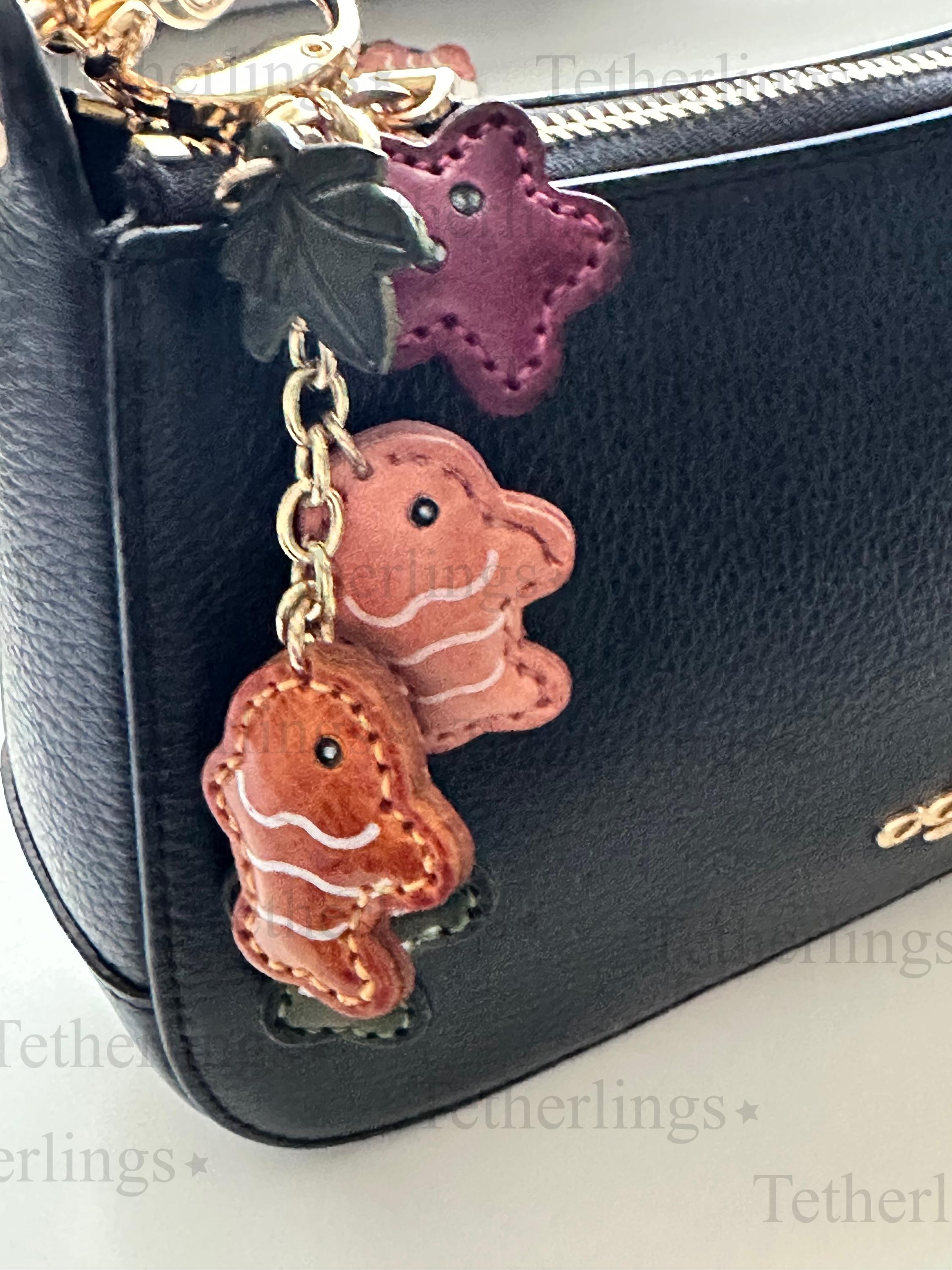 Fish Chain Charm Handmade Genuine Leather Bag Charm