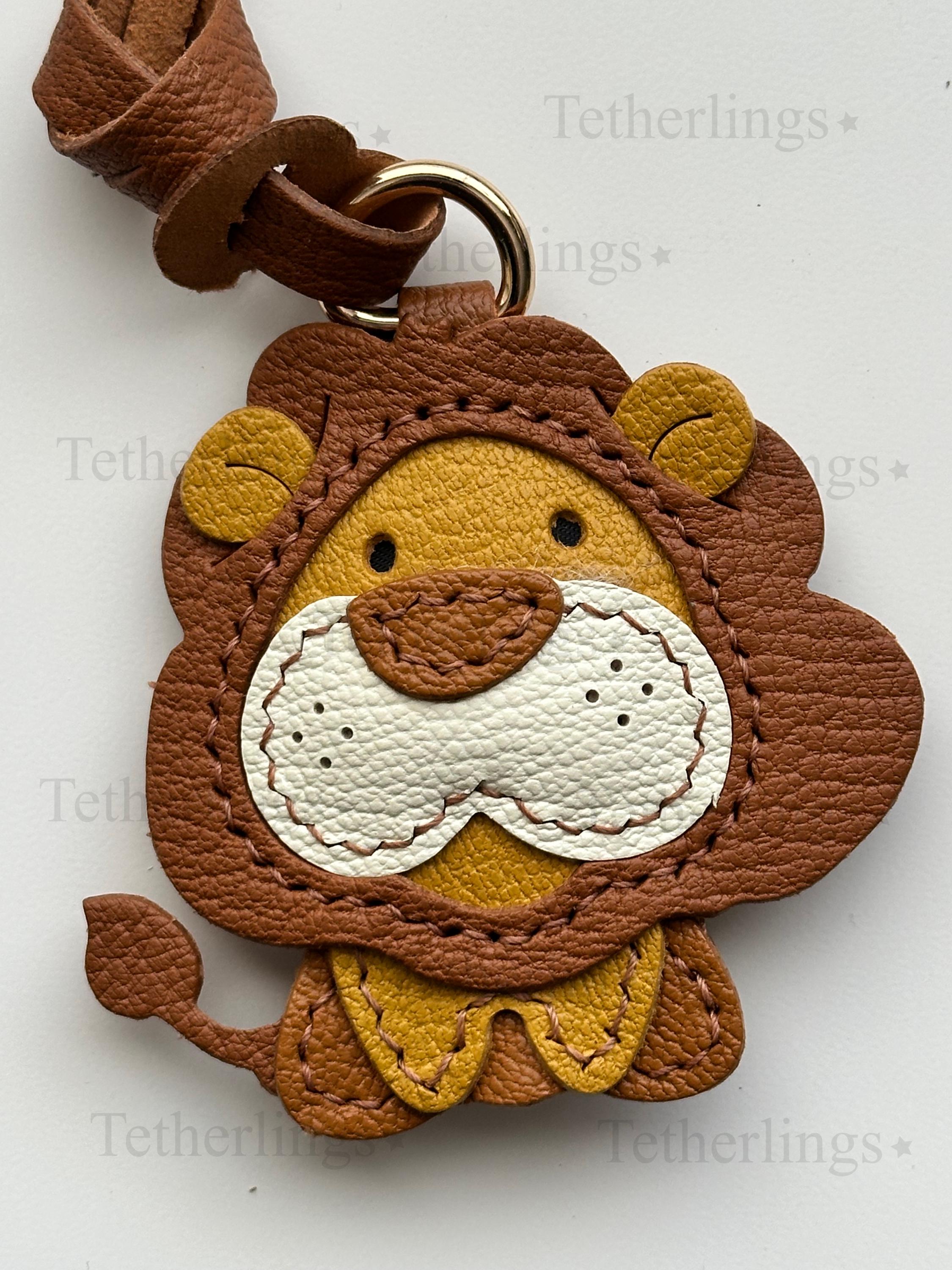 Little Lion Animal Handmade Genuine Leather Bag Charm