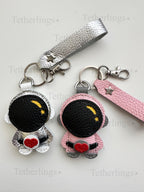 Exclusive Colors Cute Space Astronaut Handmade Genuine Leather Bag Charm