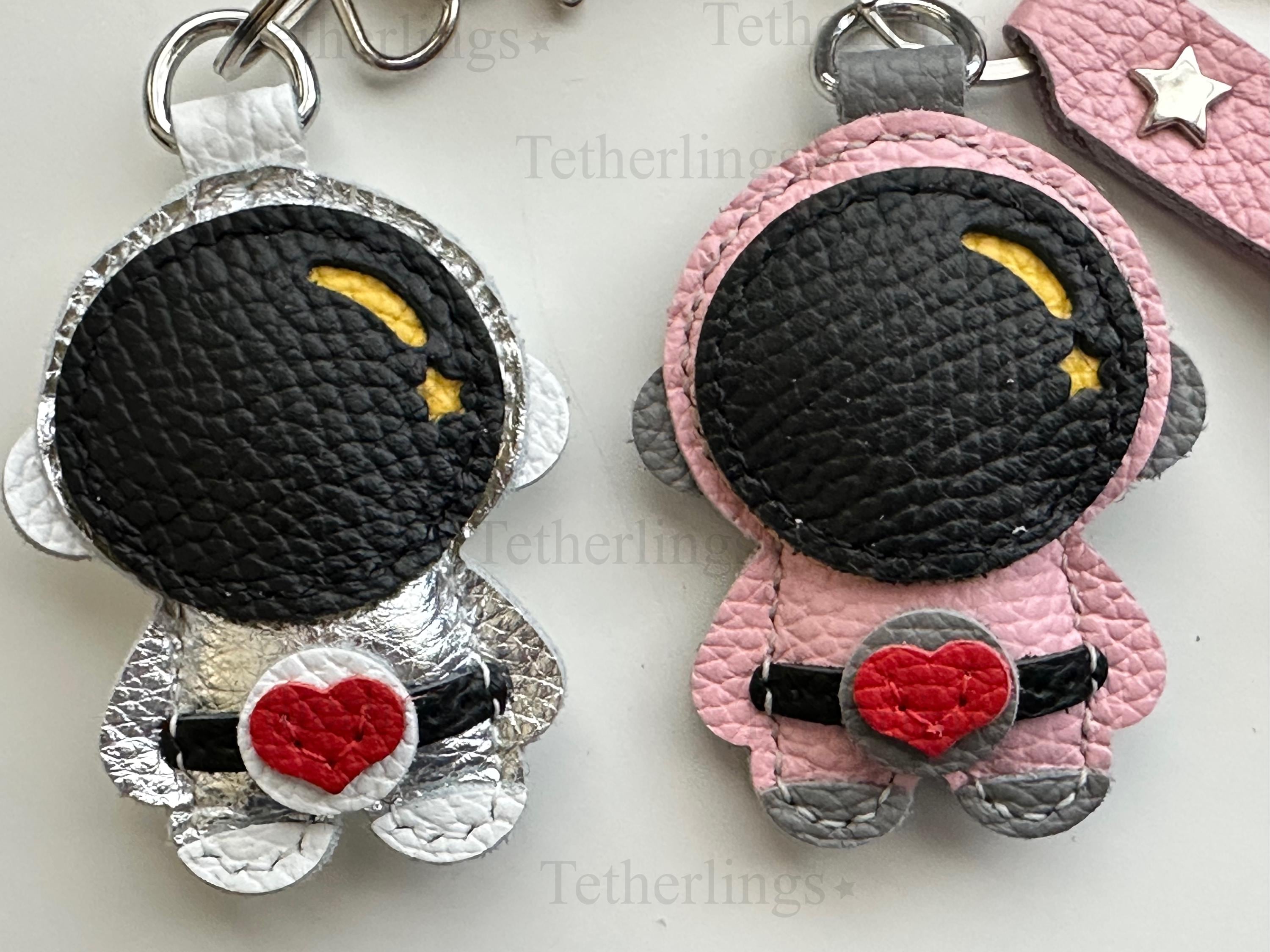 Exclusive Colors Cute Space Astronaut Handmade Genuine Leather Bag Charm