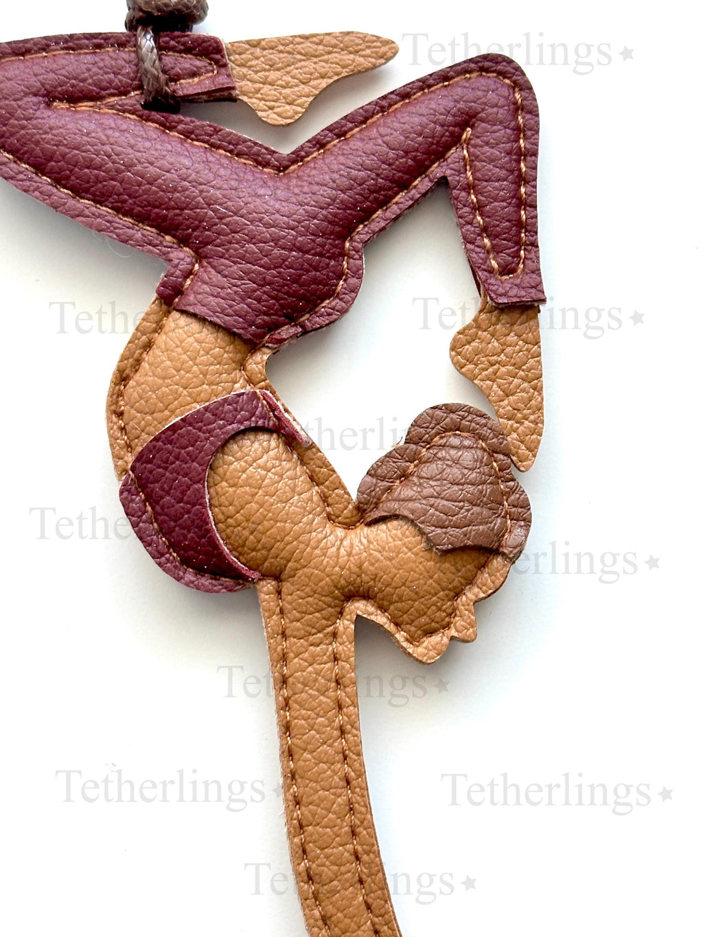 Yoga Girl Handmade Vegan Leather Bag Charm