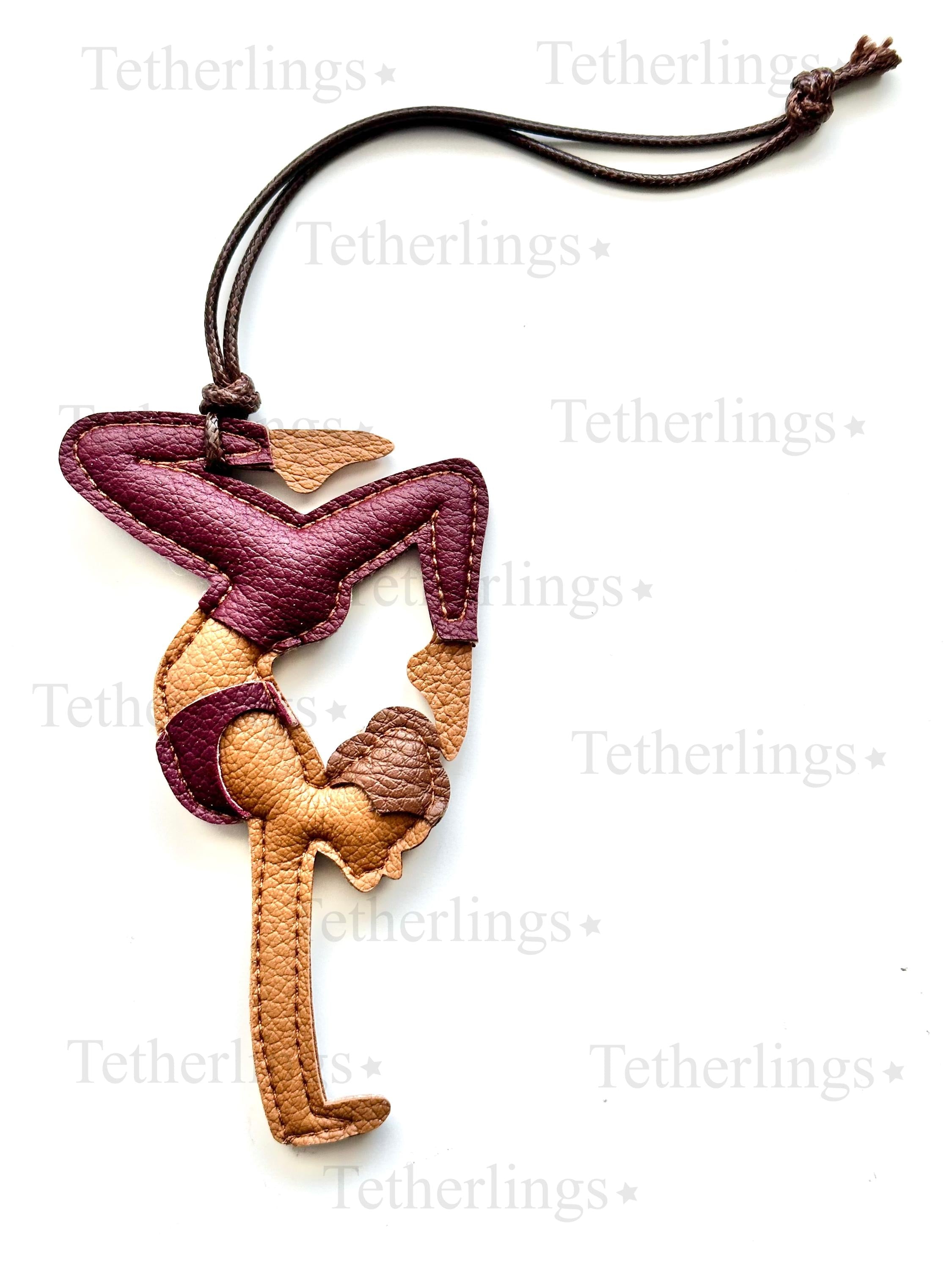 Yoga Girl Handmade Vegan Leather Bag Charm