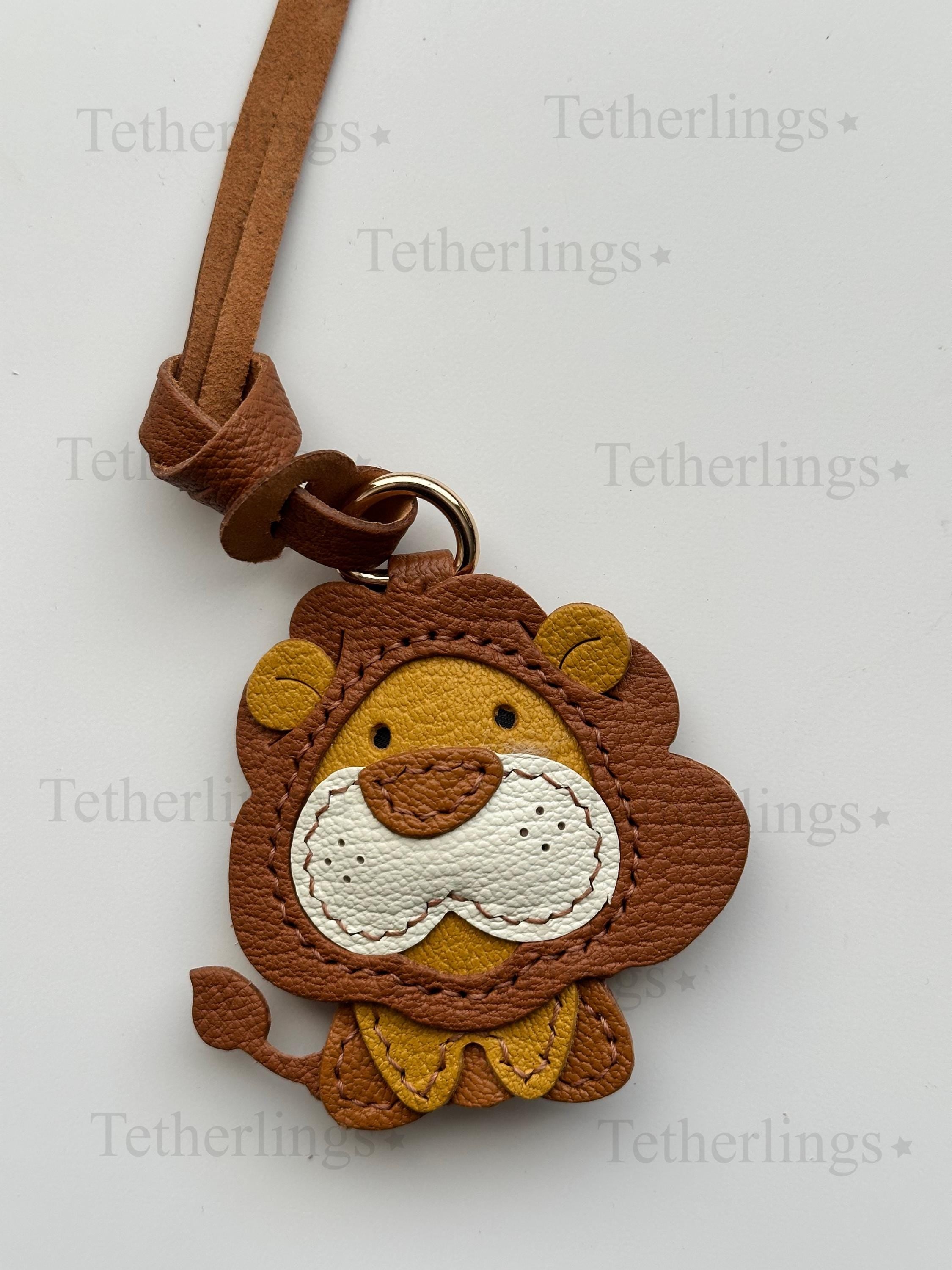 Little Lion Animal Handmade Genuine Leather Bag Charm