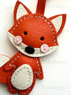 Cute Fox Handmade Genuine Leather Bag Charm