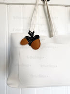 Fall Acorns Handmade Genuine Leather Bag Charm