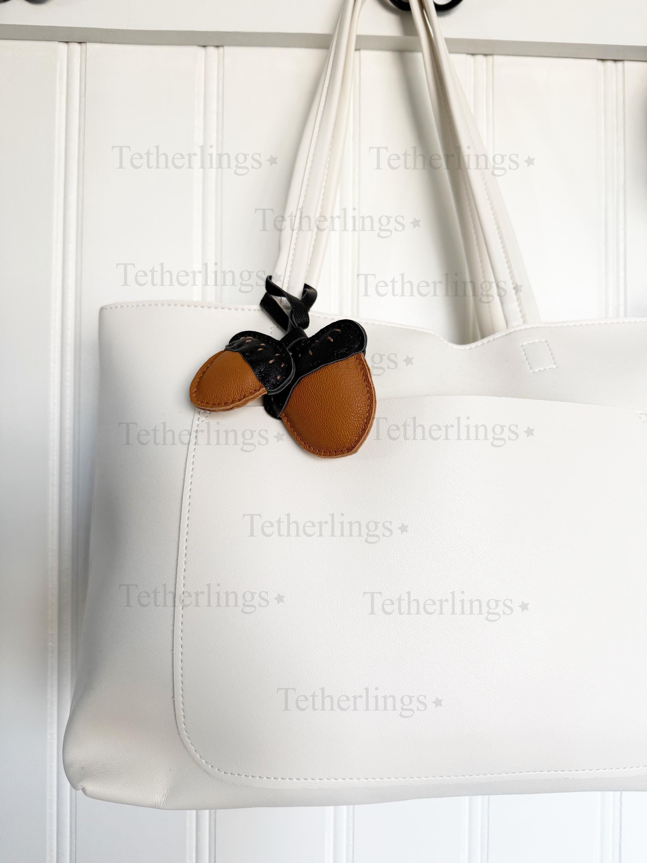 Fall Acorns Handmade Genuine Leather Bag Charm