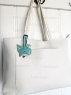 Cute Whale Handmade Genuine Leather Bag Charm