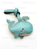 Cute Whale Handmade Genuine Leather Bag Charm