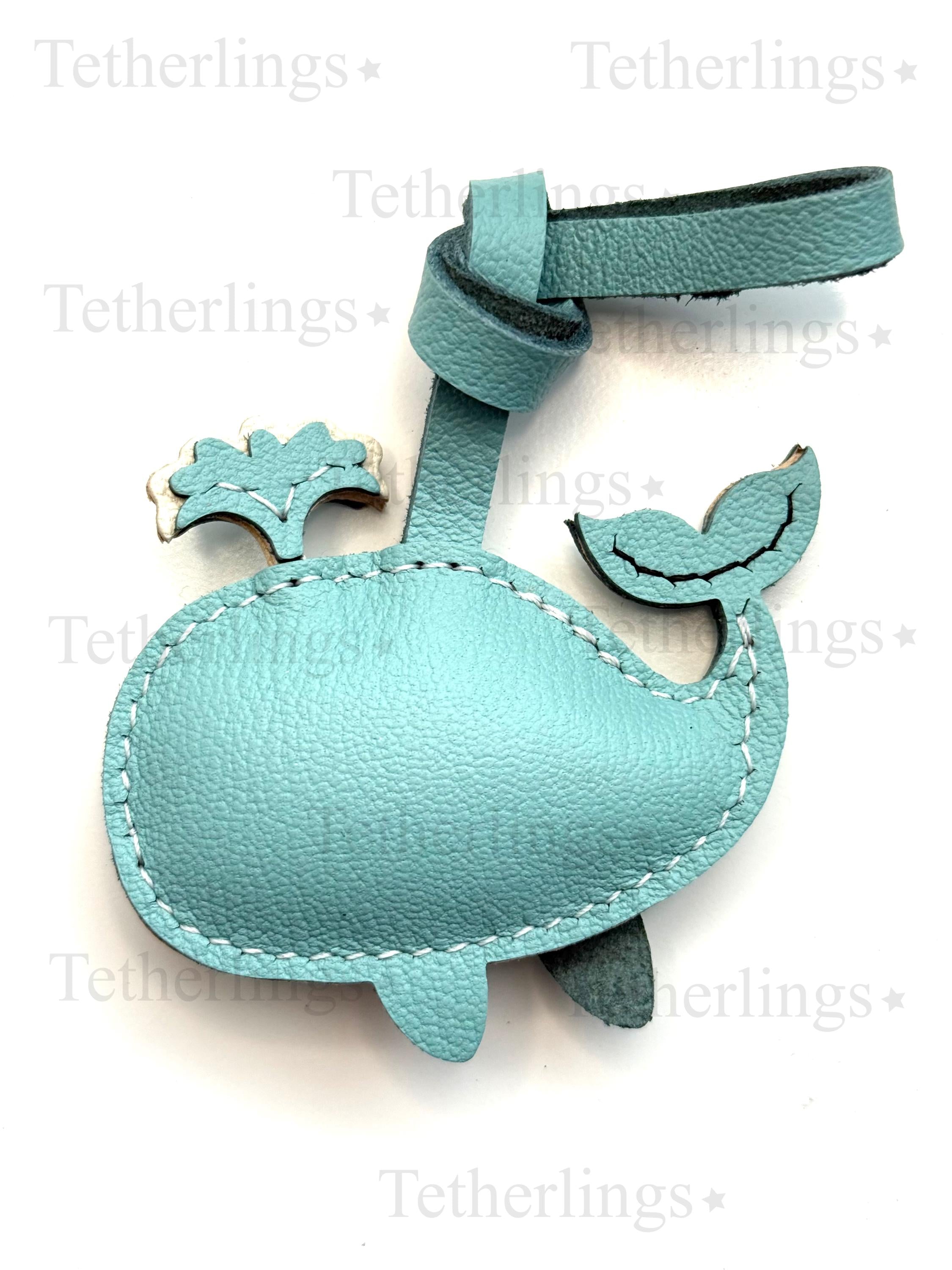 Cute Whale Handmade Genuine Leather Bag Charm