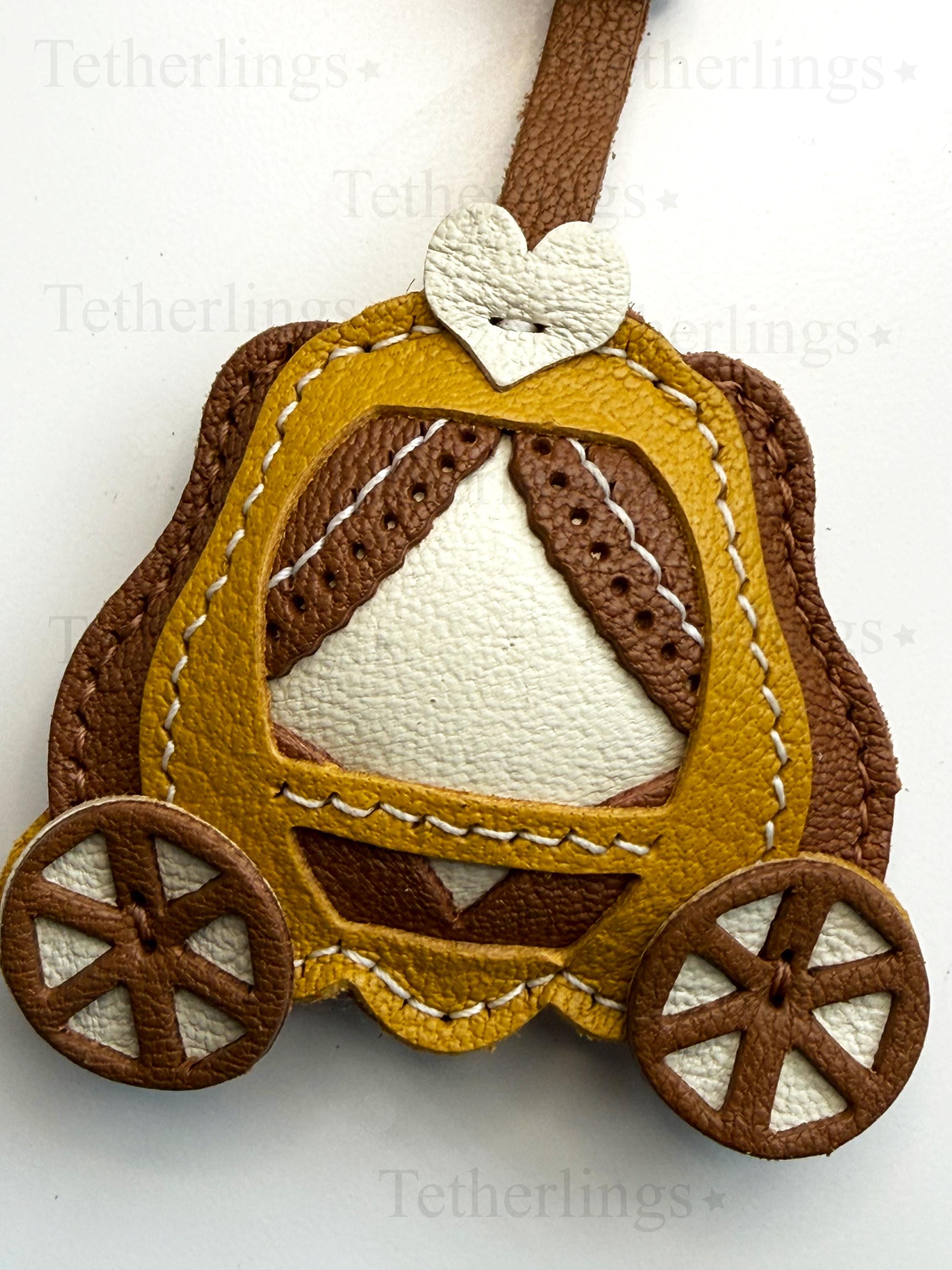 Princess Carriage Handmade Genuine Leather Bag Charm