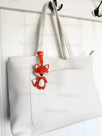 Cute Fox Handmade Genuine Leather Bag Charm