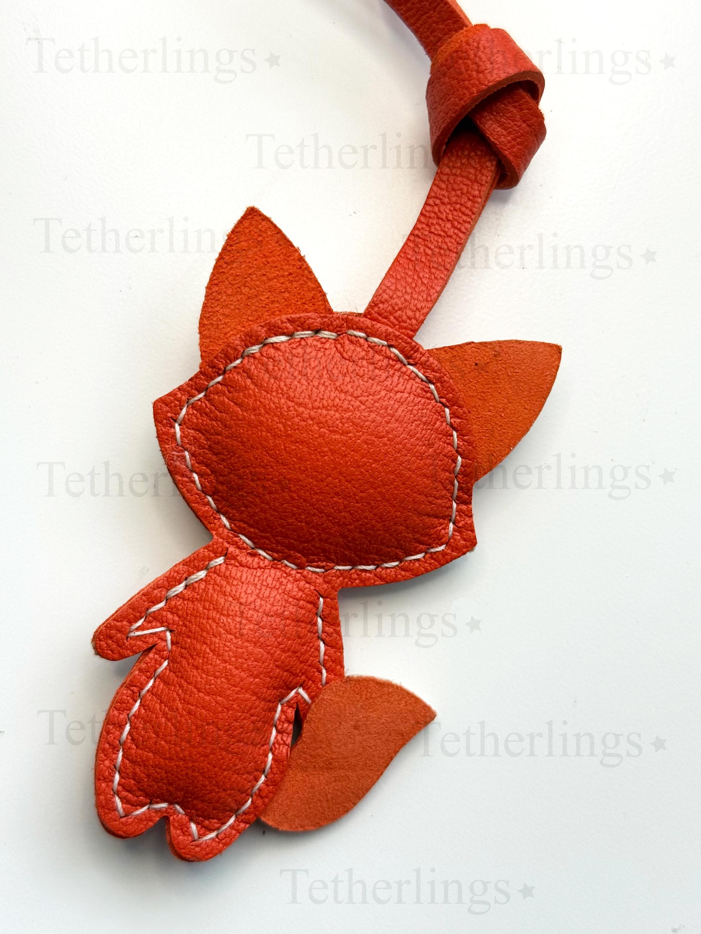Cute Fox Handmade Genuine Leather Bag Charm