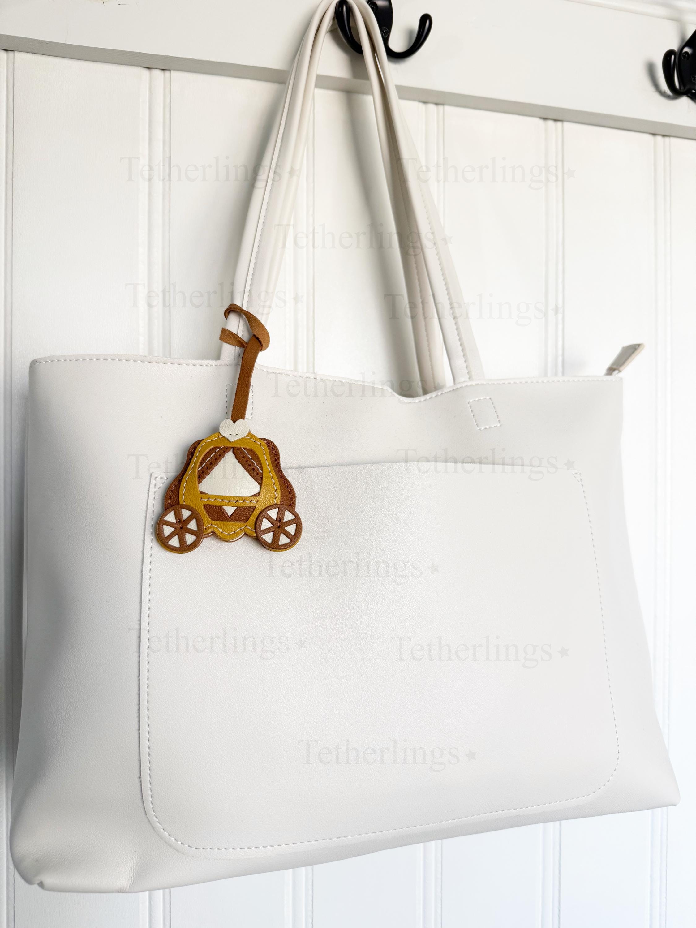 Princess Carriage Handmade Genuine Leather Bag Charm