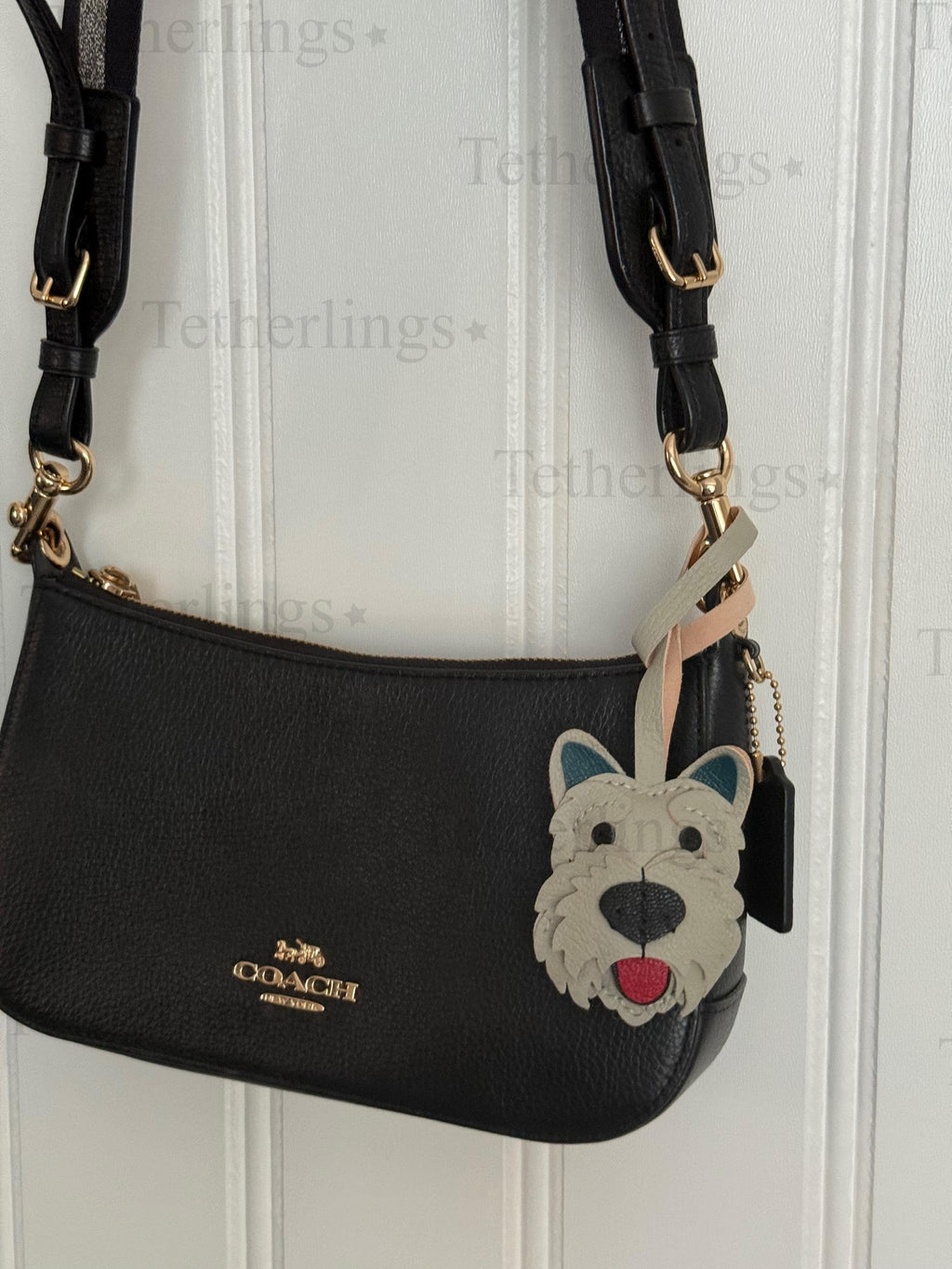 Schnauzer Puppy Dog Genuine Sheepskin Leather Charm, Handmade Bag Purse Backpack Key Chain