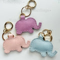 Elephant Clip Baby Bag Genuine Leather Charm, Handmade Bag Purse Backpack Key Chain