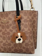 Cavalier King Charles Spaniel Dog Leather Charm, Handmade Bag Purse Backpack Key Chain
