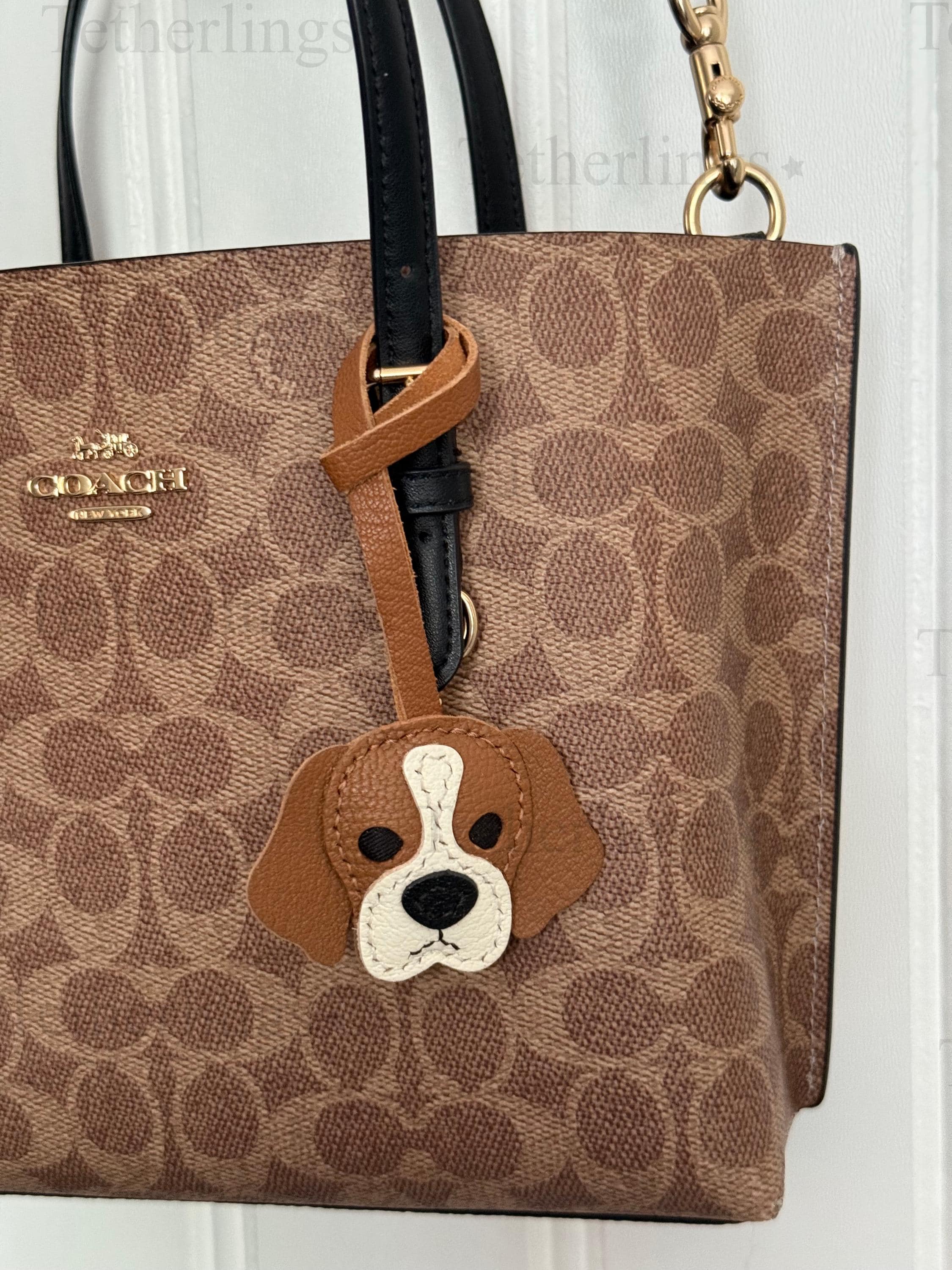 Cavalier King Charles Spaniel Dog Leather Charm, Handmade Bag Purse Backpack Key Chain