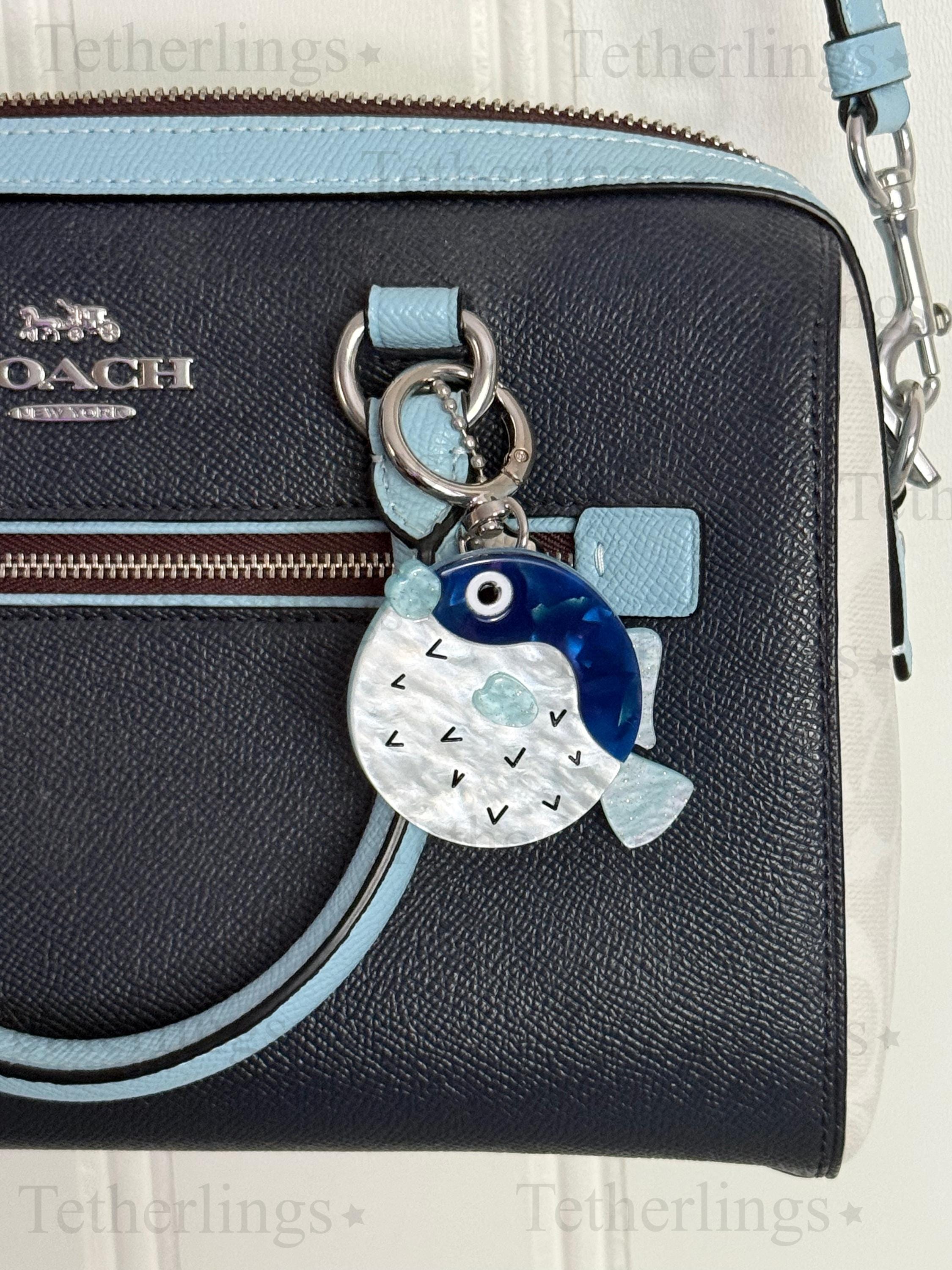Acrylic Puffer fish Pendant Brooch and Keychain
