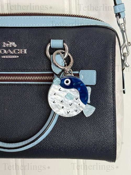 Acrylic Puffer fish Pendant Brooch and Keychain