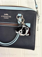 Acrylic Border Collie Black and White Dog Puppy Pendant Brooch and Keychain