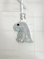 EXCLUSIVE Color! Opal Rexling Dinosaur Genuine Leather Charm, Handmade Bag Purse Backpack Key Chain