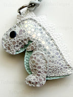 EXCLUSIVE Color! Opal Rexling Dinosaur Genuine Leather Charm, Handmade Bag Purse Backpack Key Chain