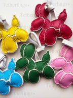Exclusive Colors! Balloon Dogs Genuine Leather Charm, Handmade Bag Purse Backpack Key Chain