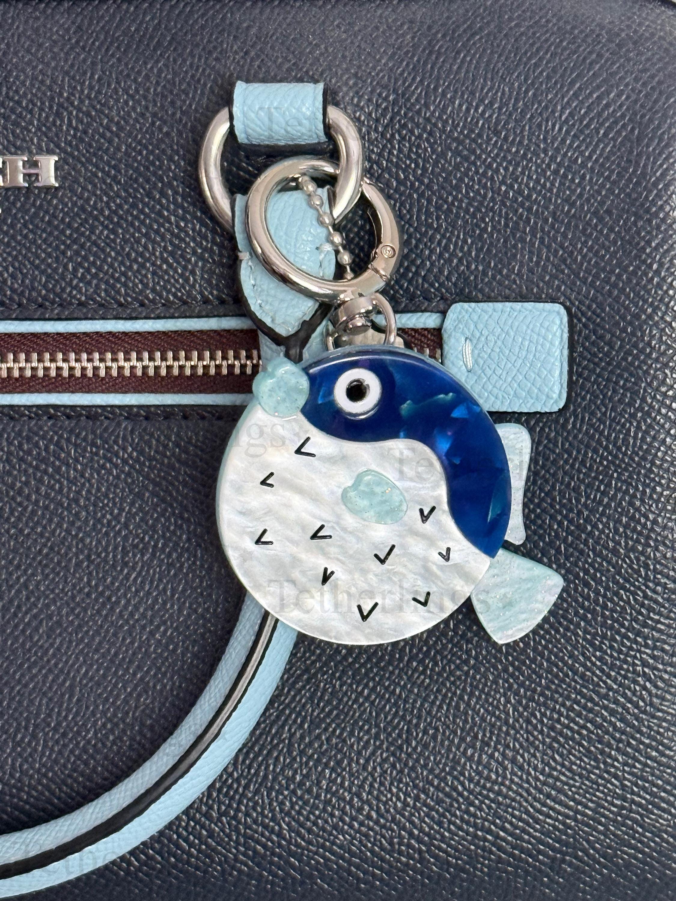 Acrylic Puffer fish Pendant Brooch and Keychain